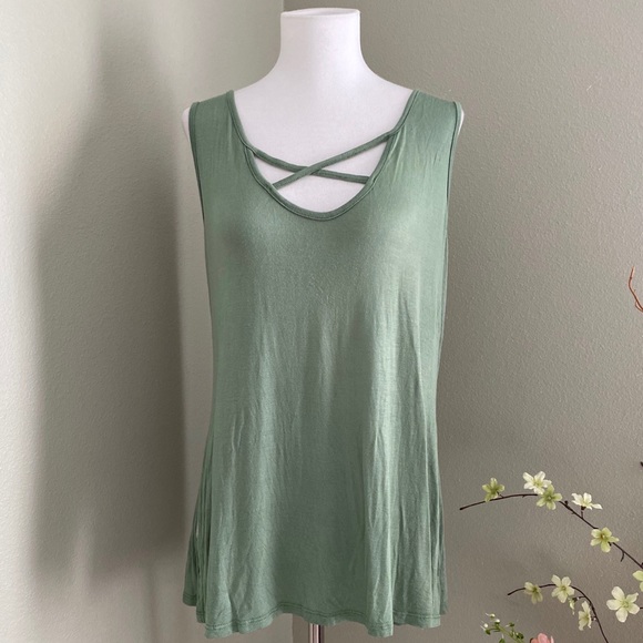 2 Hearts Tops - Green Sleeveless Top